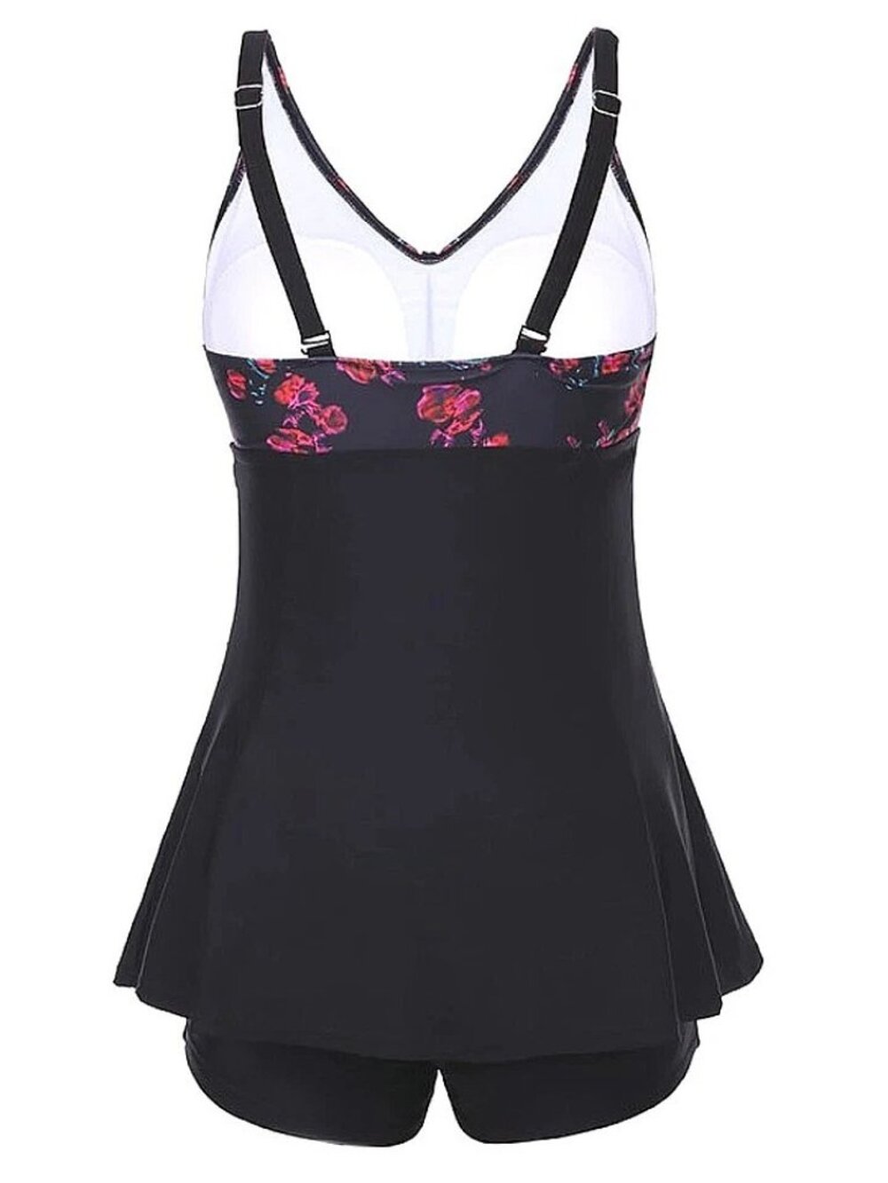 Plus Size 3XL Floral Monokini One-Piece Swimsuit Padded Wire-Free Swimdress - Picture 6 of 9